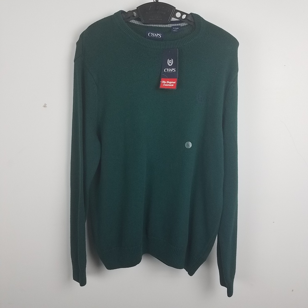 NWT Men's Chaps Kelly Green Crew Neck Sweater XL